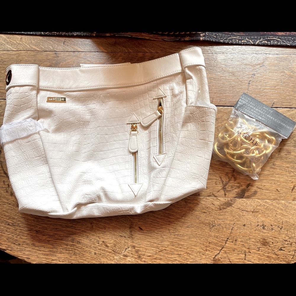 Michi bag Becky with gold chains included white